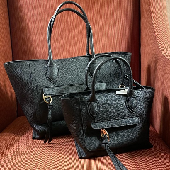 Longchamp MAILBOX Top handle tote large (Black Leather) - Picture 6 of 8